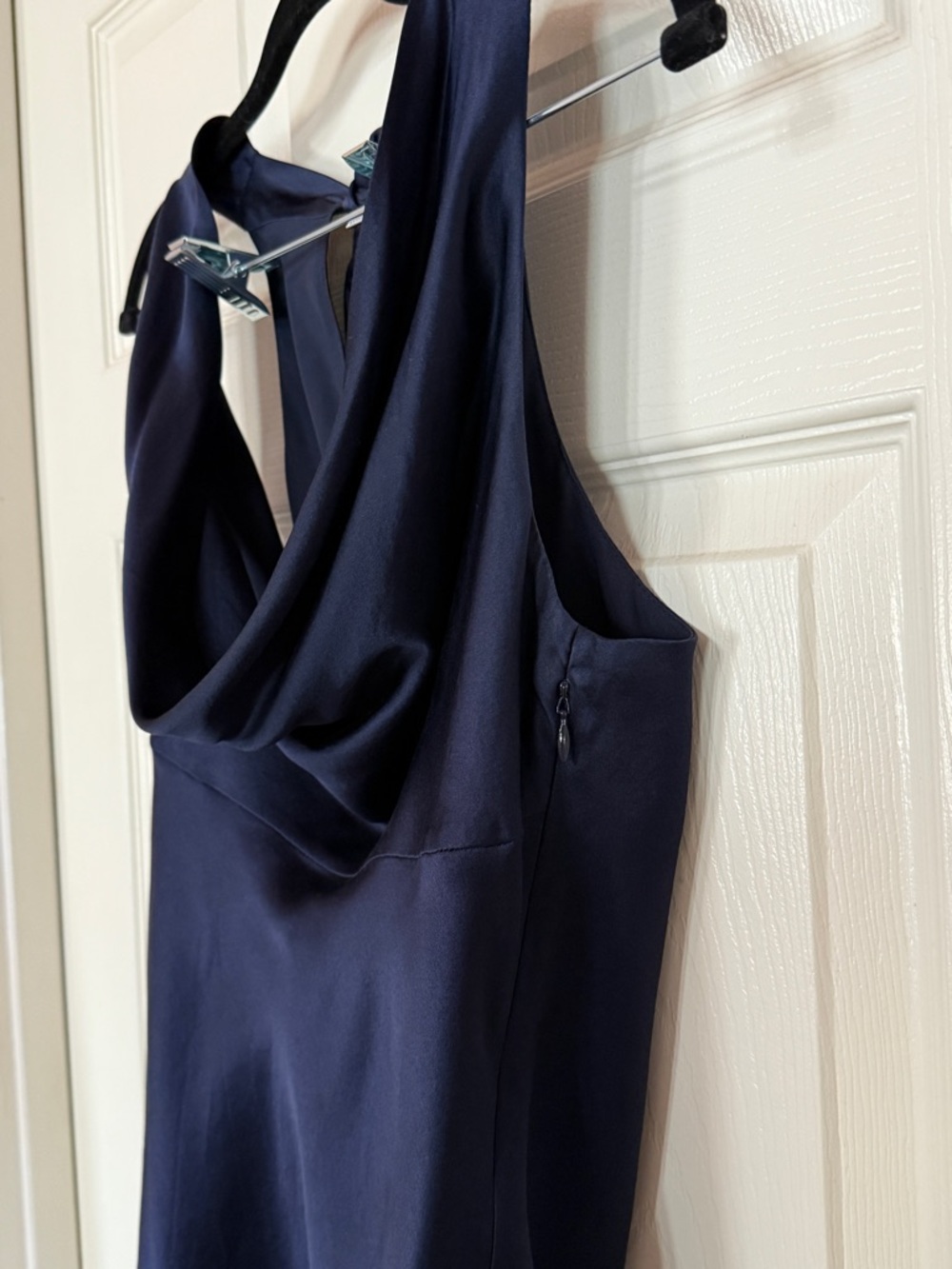 Banana Republic Navy Silk Cowl-Neck Tie-Back Tank - Picture 6 of 7